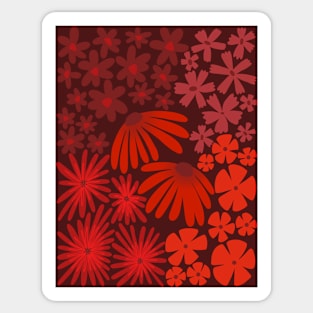 Maroon Floral Design Sticker